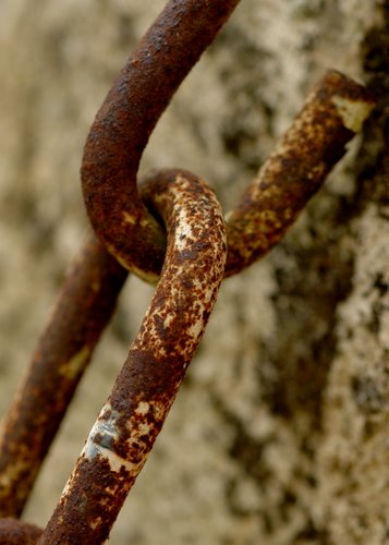 chain in old wall